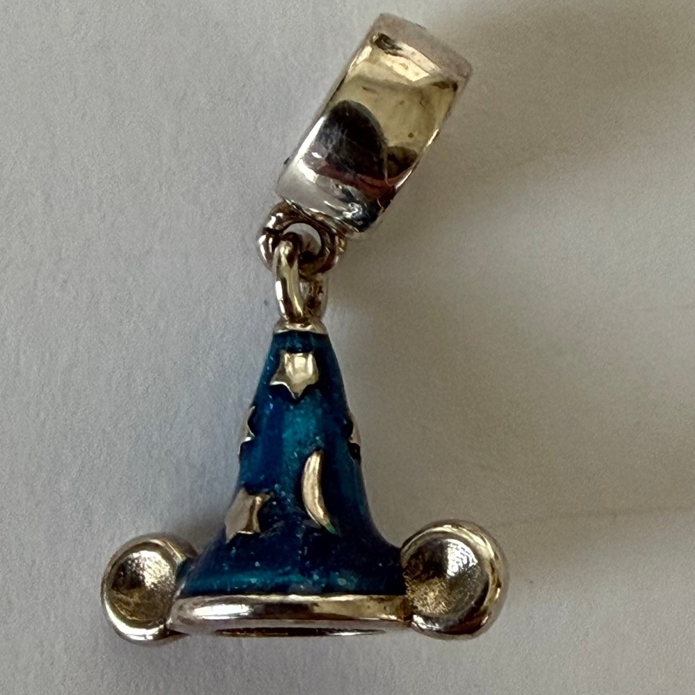 Pandora Disney Parks Sorcerer Mickey Hat Charm Sterling Blue Enamel 791453